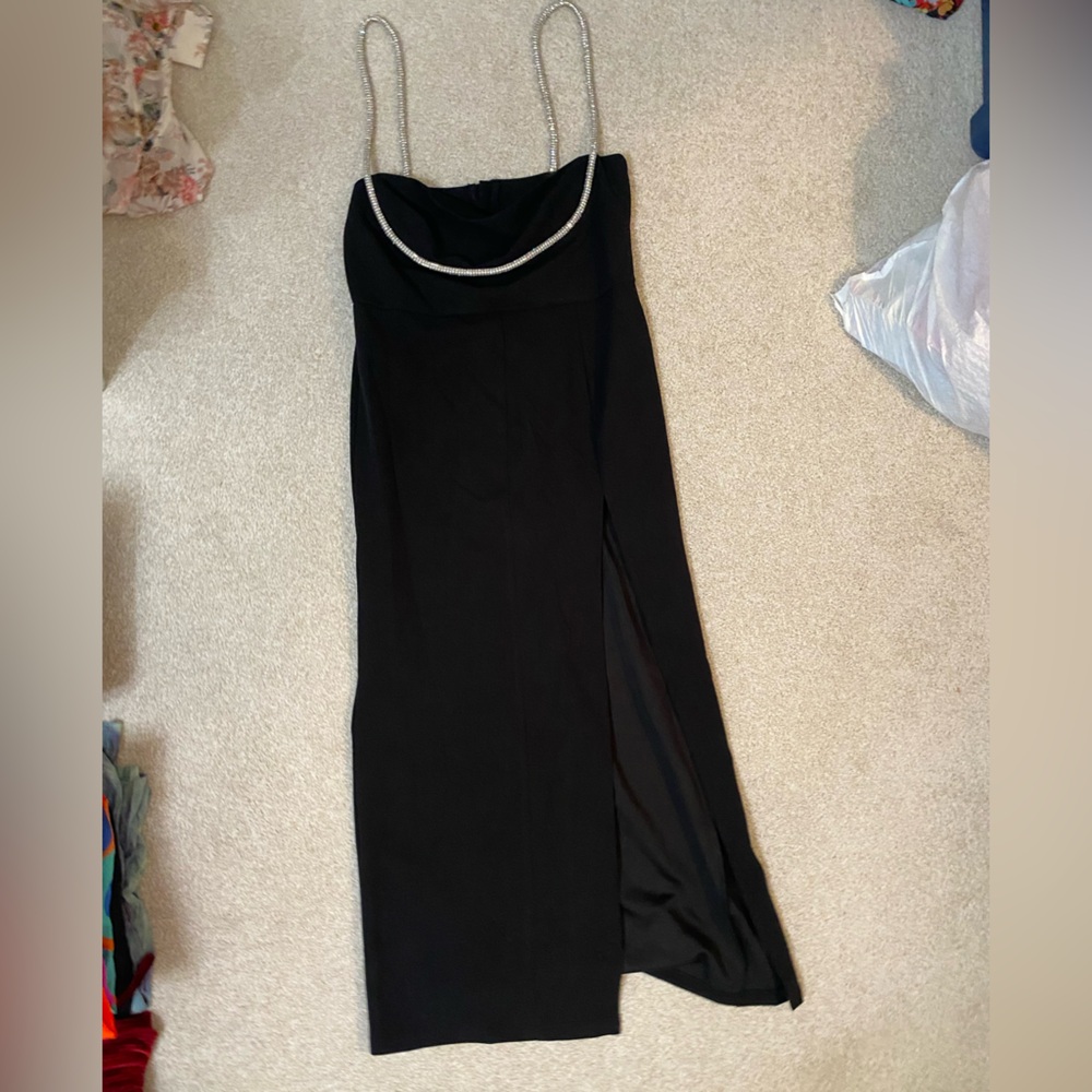 Showpo Black Dress with Sparkling Straps